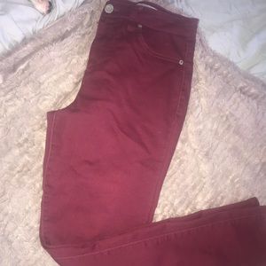 Aeropostale Burgundy High Waisted Jeggings